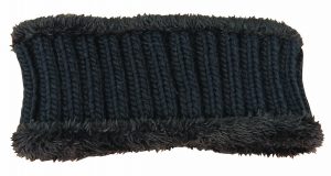 Acrylic Rib Knit Headband with Plush Linning | Black