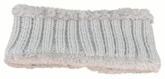Acrylic Rib Knit Headband with Plush Linning | Grey