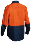 Open Front Hi Vis Drill Shirt L/S | Orange/Navy