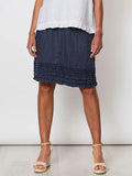 Ruffle Hem Linen Skirt