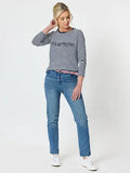 Hampton Long Sleeve Stripe Tee | Navy