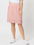 Ruffle Hem Linen Skirt