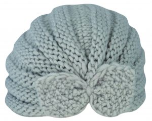 Infant Knit Bow Pull On Beanie | Grey