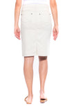Plain Zip Fron Jean Skirt