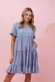 Linen Blend Short Dress