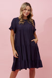 Linen Blend Short Dress