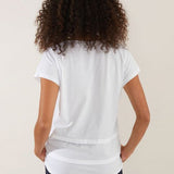 Pleated Hem Tee | White