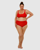 HUSH HUSH |Ribbed Swim Crop | Lava Red