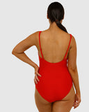 Classic Light control Ribbed One Piece | Lava red