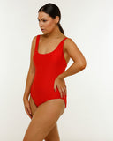 Classic Light control Ribbed One Piece | Lava red