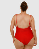 Classic Light control Ribbed One Piece | Lava red