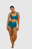 Hi Waist Control Bikini Bottom | Harbour Blue