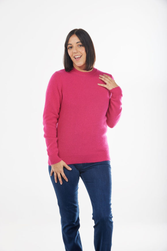 Classic Crew Neck Pullover | Fuchsia