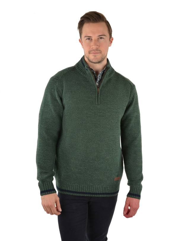 Parkmore 1/4 Zip Neck Jumper | Green Marle