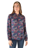 Charlotte Long Sleeve Blouse | Navy/Multi