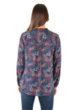 Charlotte Long Sleeve Blouse | Navy/Multi
