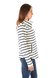 Annette Shawl Collared Pull Over | Oat Meal/Navy