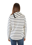Annette Shawl Collared Pull Over | Oat Meal/Navy
