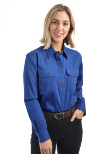 THOMAS COOK | Womens Contrast Light 1/2 Placket L/S Shirt