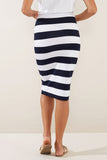 Tube Skirt | Navy-White stripe