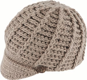 Knitted Peak Beanie | Camel