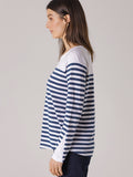 Fine Stripe Tee | Prussian Blue