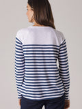 Fine Stripe Tee | Prussian Blue