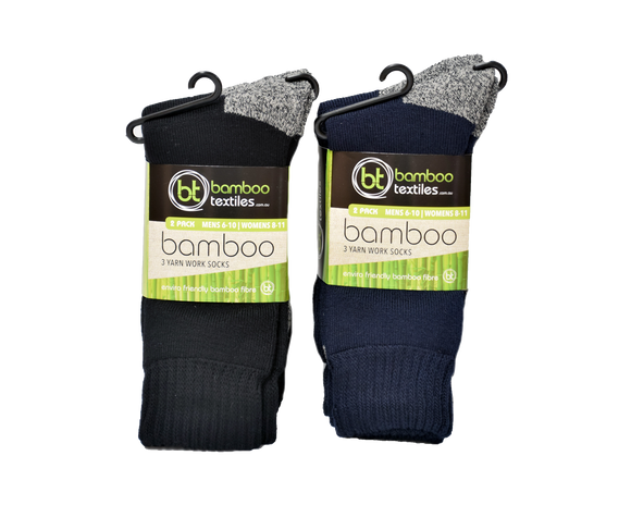 Bamboo 3 Yarn 2 Pack Work Socks
