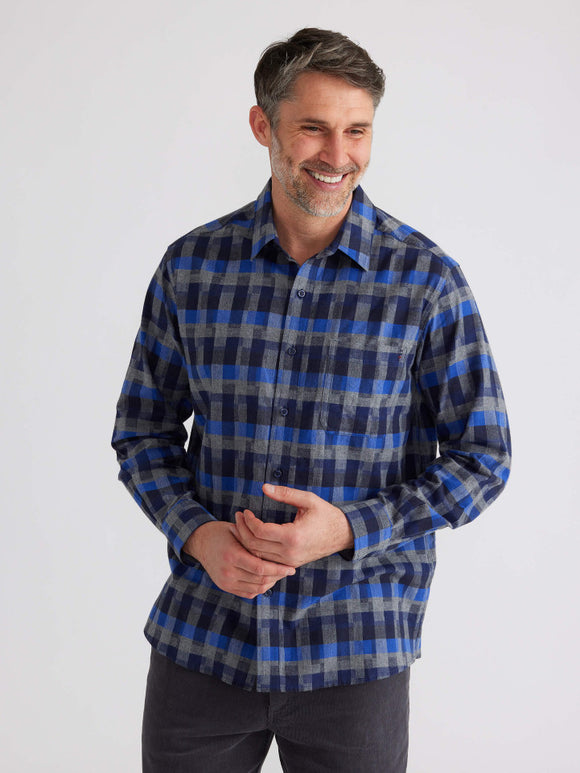 Benny Cotton Brush Shirt | Galactic Cobalt
