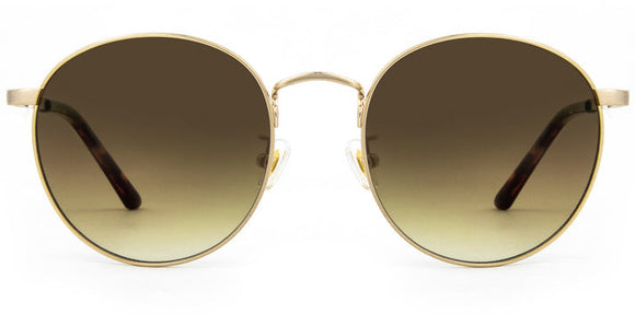 Carve Heidi Sunglasses | Brushed Gold Metal Frame with Gradient Brown Lens