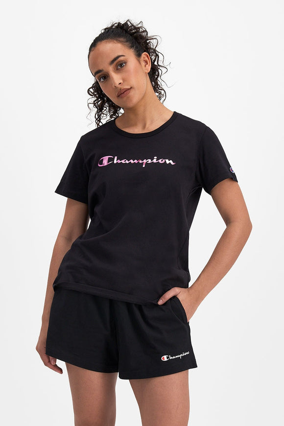 Champion Foil Script Tee | Black