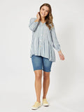 Tab Sleeve Stripe Tunic