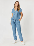 Threadz Tie Front Chambray Shirt