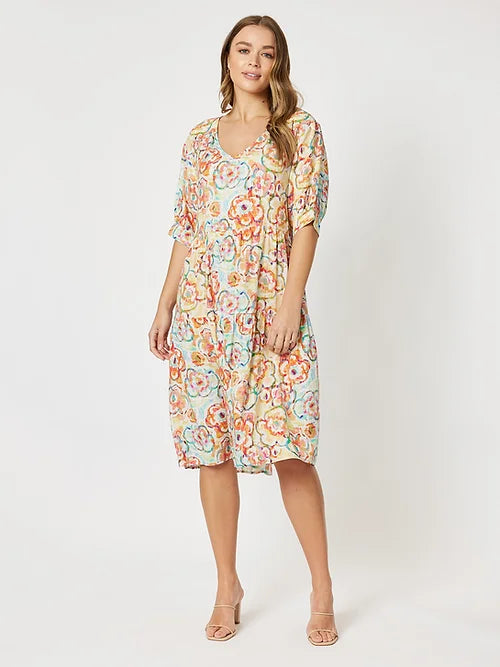 Clarity Print Tiered Dress