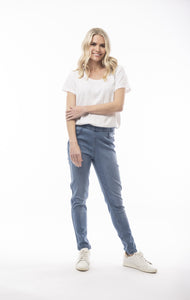 DENIM FITTED JEANS| WASHED  ORIENTIQUE