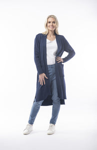 ESSENTIAL KNIT LONG COAT Navy