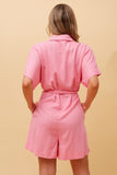 Emily Buttoned Front Jumpsuit | Bubblegum