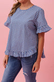 Gingham Smock Top | Indigo