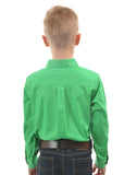 HARD SLOG Kids Half Placket Shirt L/S | Lime Green