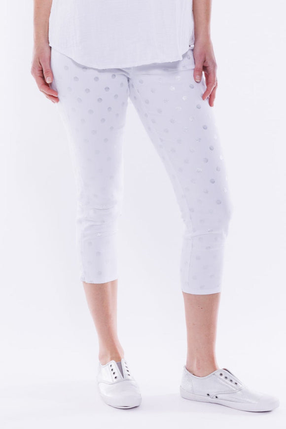 Foil Spot Capri Jeggings