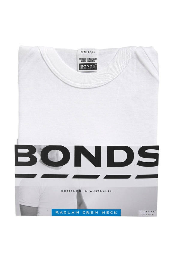 Bonds Raglan Crew Neck | White