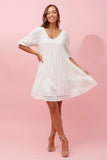 MEXICO SHORT SLEEVE TIERED SHORT DRESS