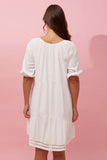 MEXICO SHORT SLEEVE TIERED SHORT DRESS