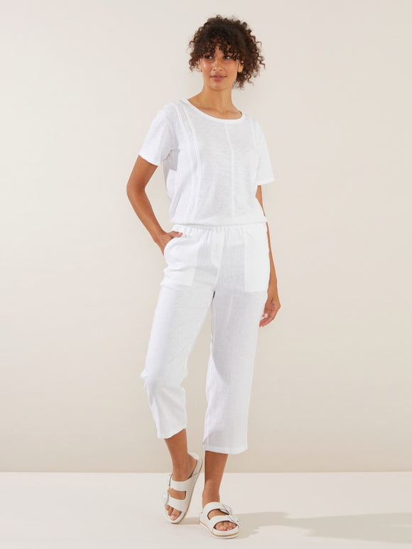 Washed Linen Cropped Pant