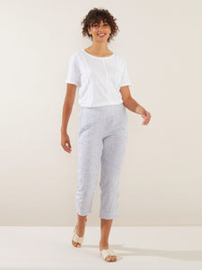 Striped Linen Pant Flint | Grey/White