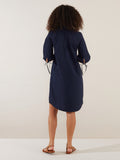 Balloon Sleeve Dress | Navy